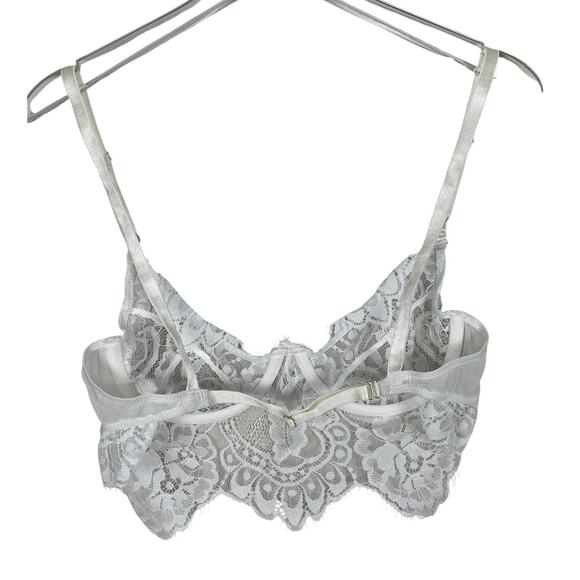 Gooseberry Intimates Be Mine Lace Longline Underwire Demi Bra White Size Small - Picture 8 of 11